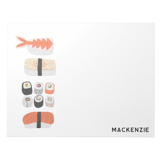 すし日本のフードアーパーソナライズされたト ノートパッド (正面)