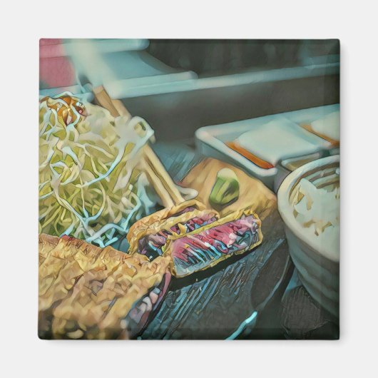 すし日本の好きの贈り物 マグネット (正面)