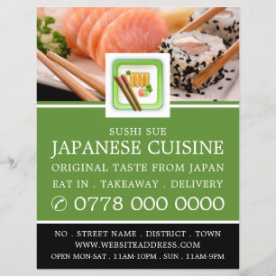 すし日本の店、すし広告店 チラシ