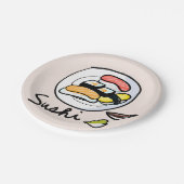 すし日本の絵をテーマにしたディナーパーティー ペーパープレート (アングル)