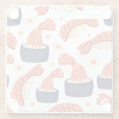 すし日本の食品シームレスパターン ガラスコースター (裏面)