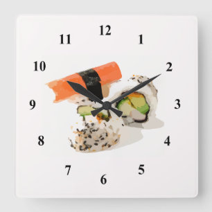 すし日本の食芸 スクエア壁時計