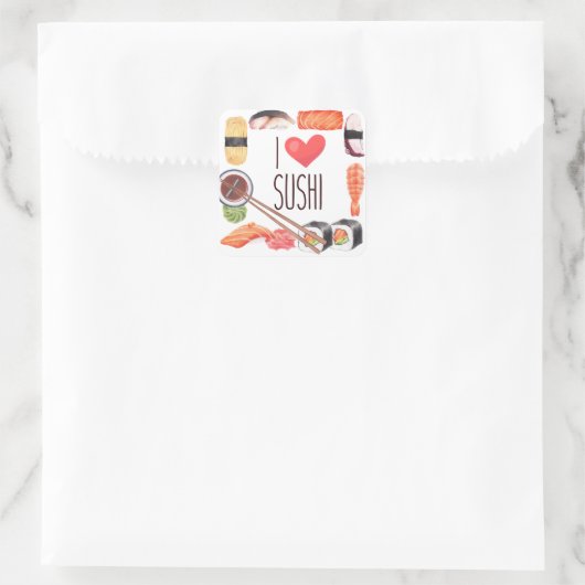 すし日本の食 スクエアシール (バッグ)