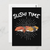 すし時間のお米日本の食好きにぎり ポストカード (正面/裏面)