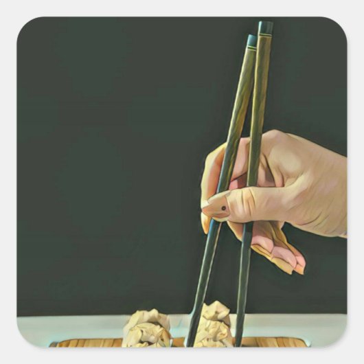 すし最高の好きの贈り物 スクエアシール (正面)