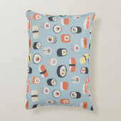 すし柄ブルー アクセントクッション (裏面(縦))