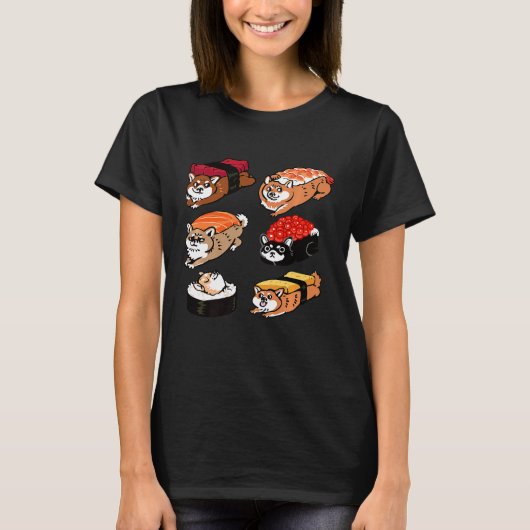 すし柴犬プレミアム Tシャツ (正面)