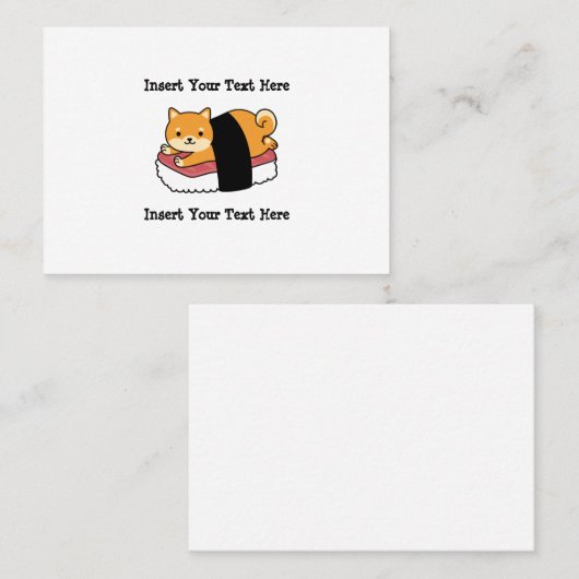 すし柴犬 – かわいいドッグフ日本のード 名刺 (正面/裏面)