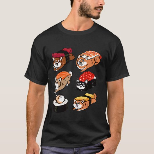 すし柴犬 Tシャツ (正面)