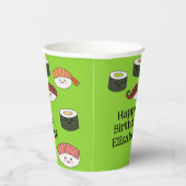 すし漫画かわいいかわいい子供の誕生日パーティー 紙コップ (右)