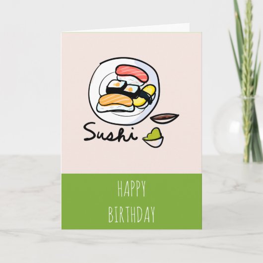 すし漫画のかわいいア日本のート カード (正面)