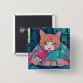 すし猫ボタン 缶バッジ (正面&裏面)
