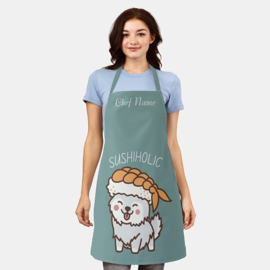 すし猫 エプロン (着用した状態)