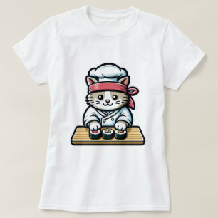 すし猫 – キュート&おもしろいねこ寿司アート Tシャツ