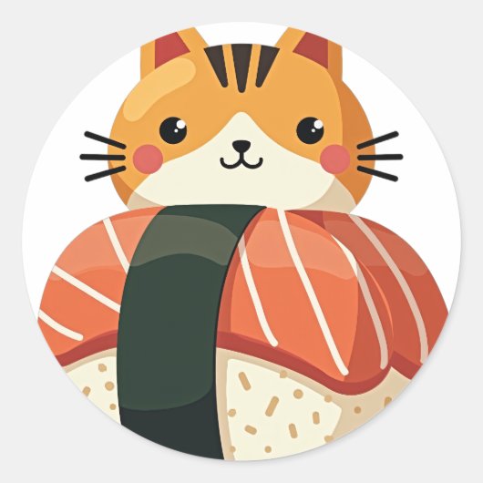すし猫 ラウンドシール (正面)