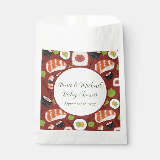 すし男女兼用赤ちゃんシャワー フェイバーバッグ (正面)