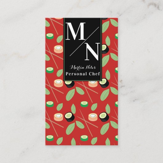 すし箸の緑 名刺 (正面)