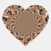 すし茶色のモザイクを魅了 ハートシール (正面)