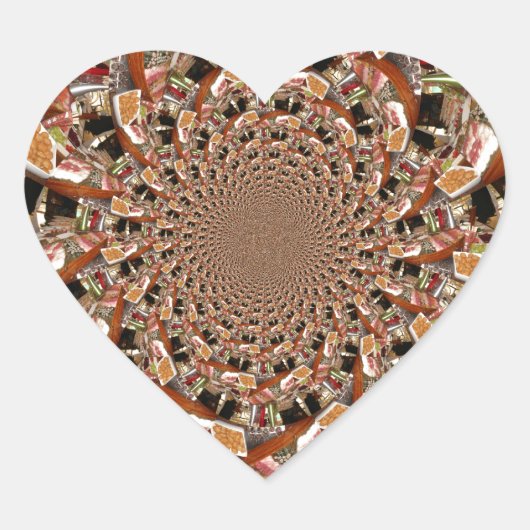 すし茶色のモザイクを魅了 ハートシール (正面)