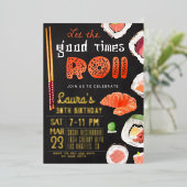 すし誕生日 箔招待状 (立ち正面)