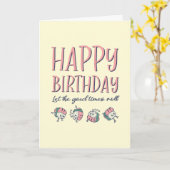 すし転がかわいいフードプリンおもしろい誕生日 カード (黄色い花)