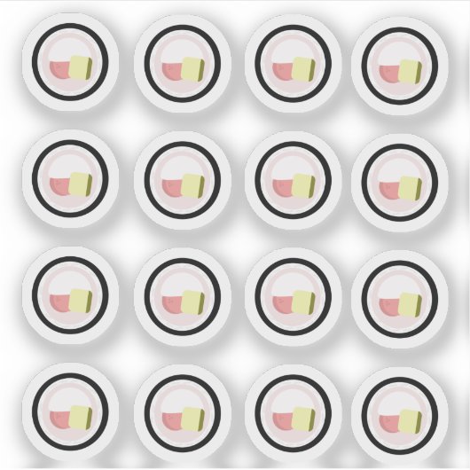 すし転がクリームチーズサーモンステッカー シール (正面)