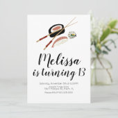 すし転がサケの誕生日10代の火鉢レストラン 招待状 (スタンド正面)