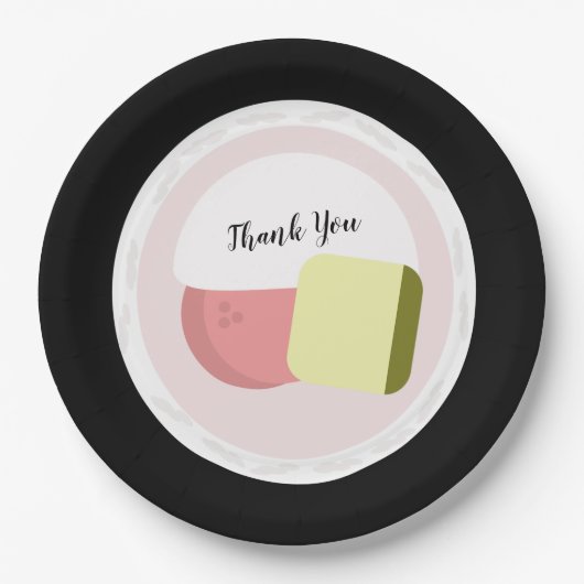 すし転がサケ誕生日店 ペーパープレート (正面)