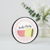 すし転がサーモン誕生日10代のレストランラウンド カード (スタンド正面)