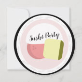 すし転がサーモン誕生日10代のレストランラウンド カード (正面)