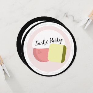 すし転がサーモン誕生日10代のレストランラウンド カード