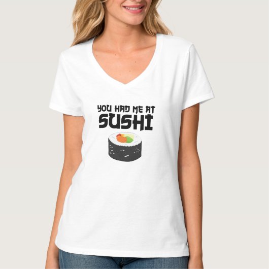 すし食べおもしろい物 Tシャツ (正面)