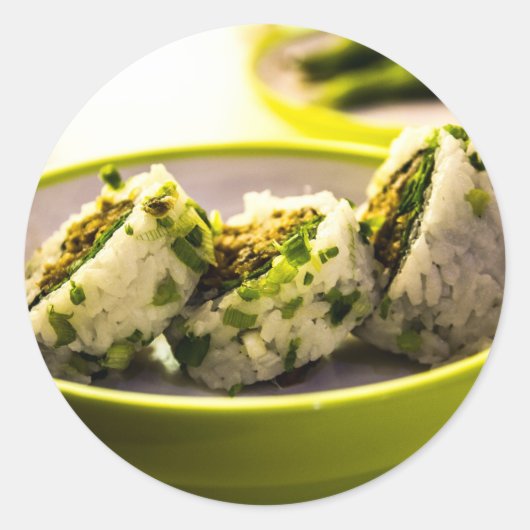 すし食べア日本のア食ご飯おいしいランチ ラウンドシール (正面)