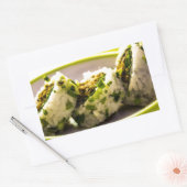 すし食べア日本のア食ご飯おいしいランチ 長方形シール (封筒)