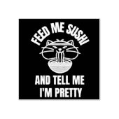 すし食べ物を与え猫がゴム印だとかわいらし言う ラバースタンプ (インプリント)