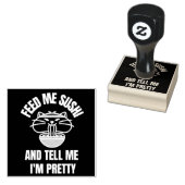 すし食べ物を与え猫がゴム印だとかわいらし言う ラバースタンプ (押印)