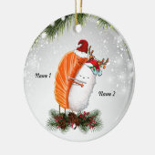 すし鮭お米の恋人アニバーサリーギフトお二人 セラミックオーナメント (左)