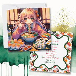 すし・ラーメン女子アニメ誕生会 招待状
