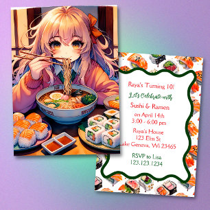 すし・ラーメン女子アニメ誕生会 招待状