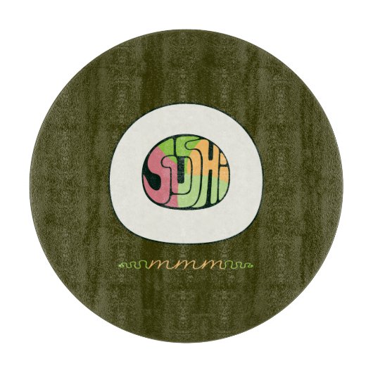 すしMMガラスの切り板 カッティングボード (正面)