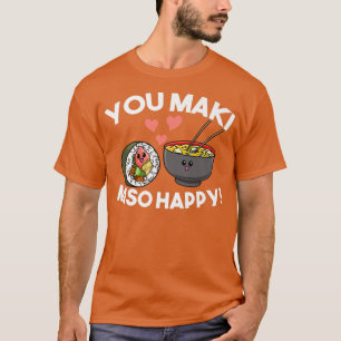 すしYou巻き味噌ハッピーかわいい日本麺スープ Tシャツ