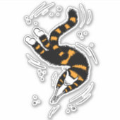 すじおもしろいの手が泳ぐ猫 シール (正面)