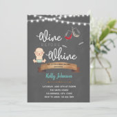 すすり泣きのベビーシャワーの招待の前のワイン 招待状 (スタンド正面)