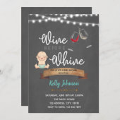 すすり泣きのベビーシャワーの招待の前のワイン 招待状 (正面/裏面)