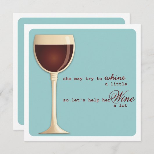 すすり泣きまたはワインのマイル標石の誕生日のパーティの招待状 招待状 (正面/裏面)