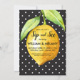 すすり、見て下さい: 柑橘類の男女共学のベビーシャワー 招待状