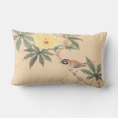 すずめおよびハイビスカスのKeibun松本の鳥の花 ランバークッション (裏面)