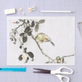 すずめおよび桜のティッシュペーパー 薄葉紙 (クラフト)