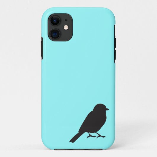 すずめのシルエットのシックで青いつばめの鳥 Case-Mate iPhoneケース (裏面)