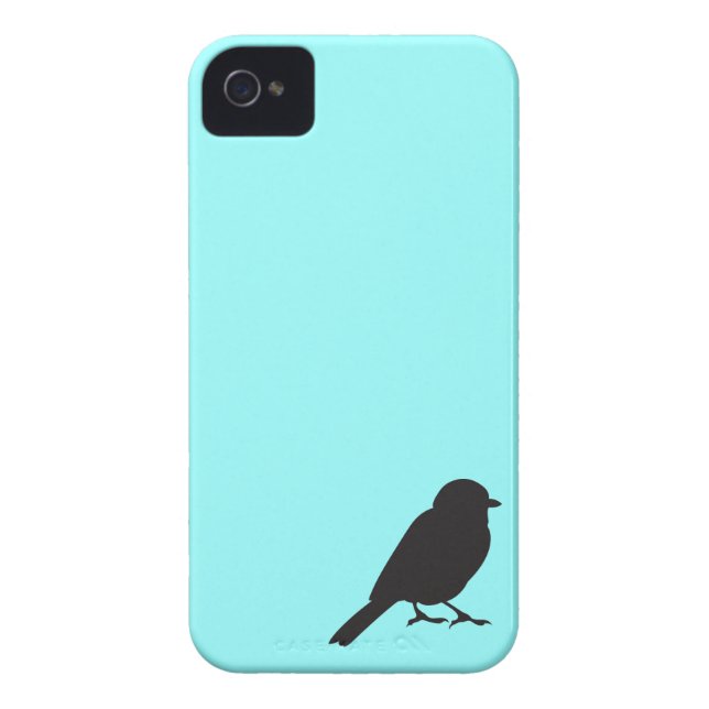 すずめのシルエットのシックで青いつばめの鳥 Case-Mate iPhoneケース (裏面)